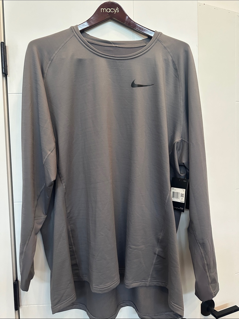 Nike Men's Long-Sleeve Crew Shirt - Gray